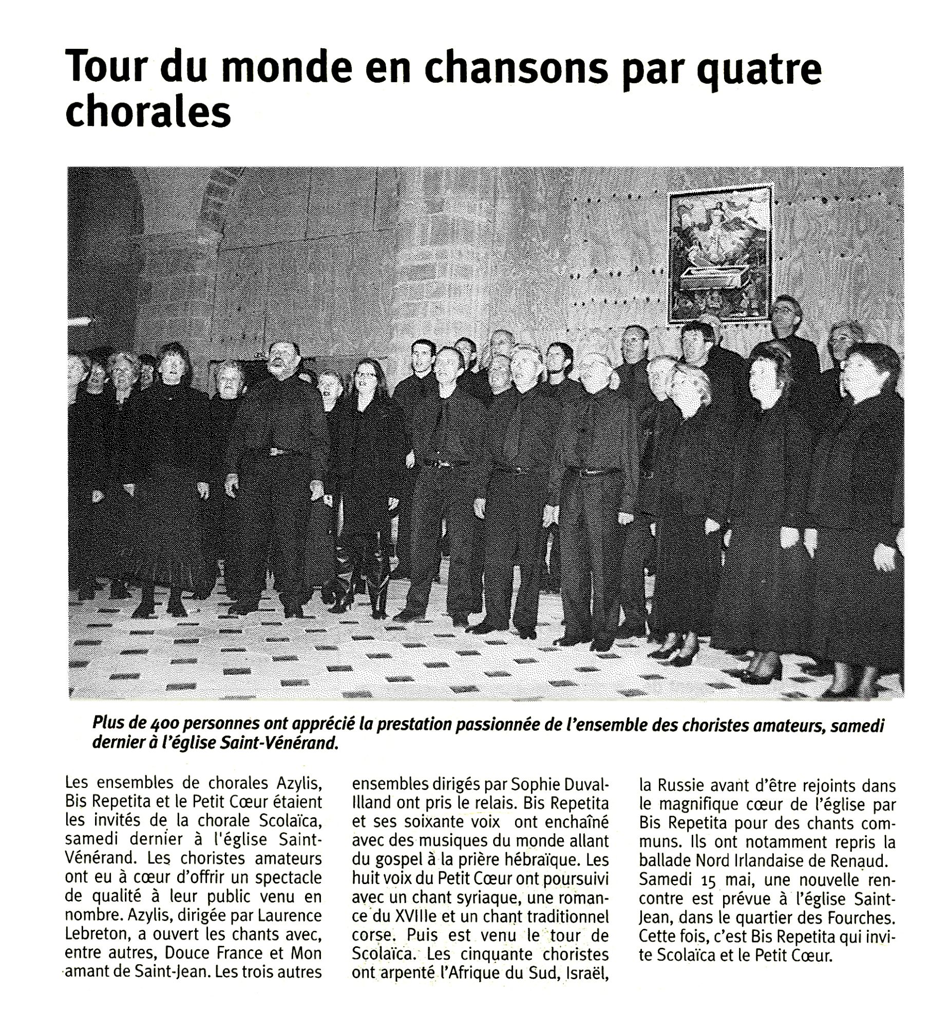 Article Courrier de la Mayenne mars 2004