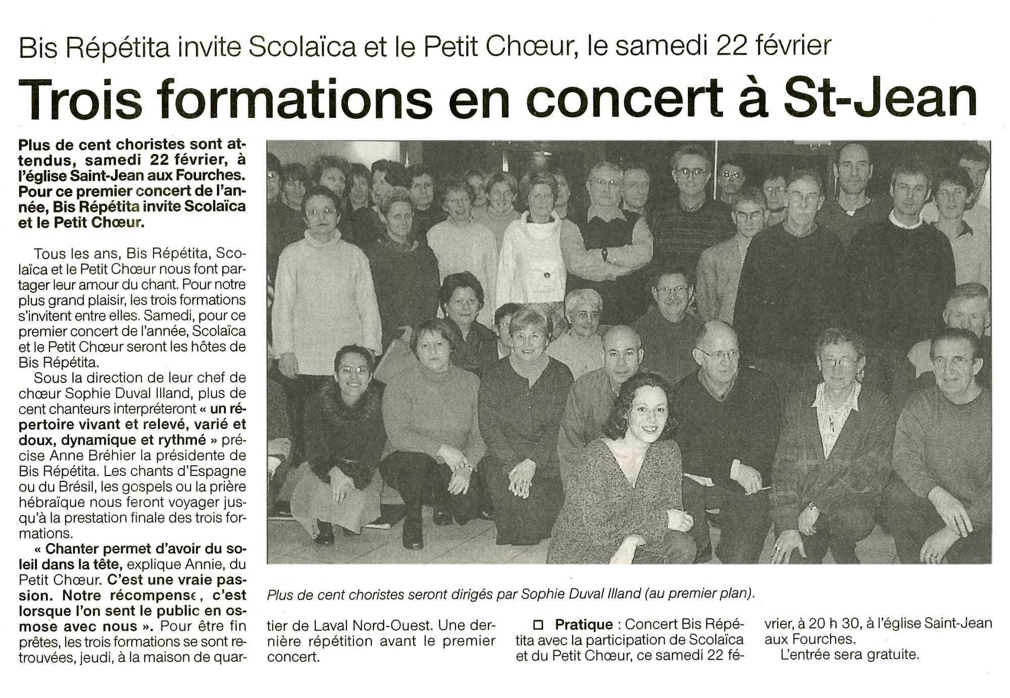 Article Ouest France 22-23 février 2003