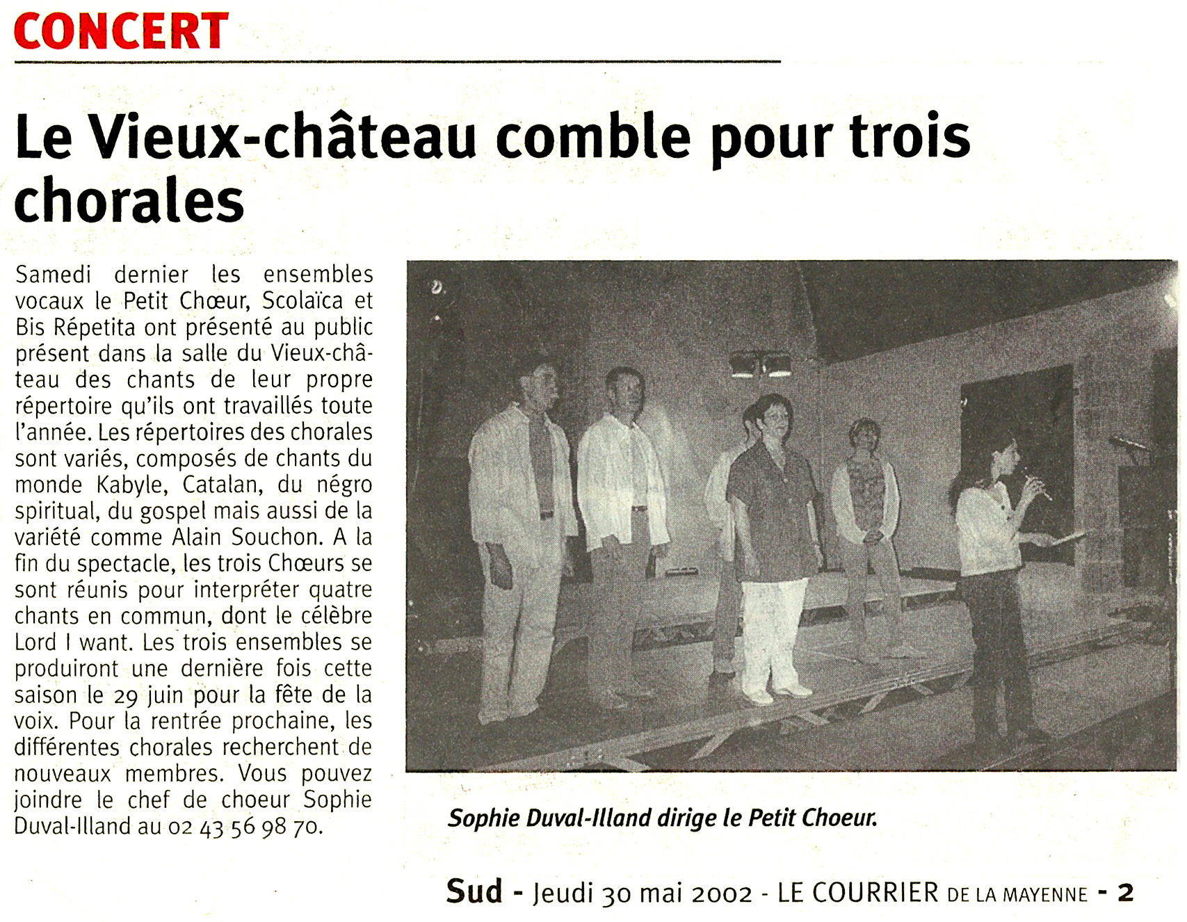 Courrier de la Mayenne 30 mai 2002