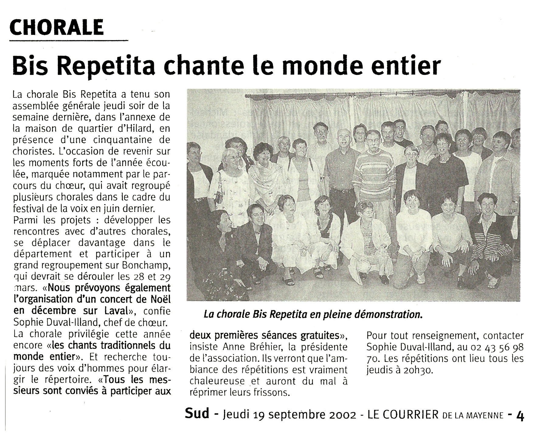 Courrier de la Mayenne du 19 septembre 2002
