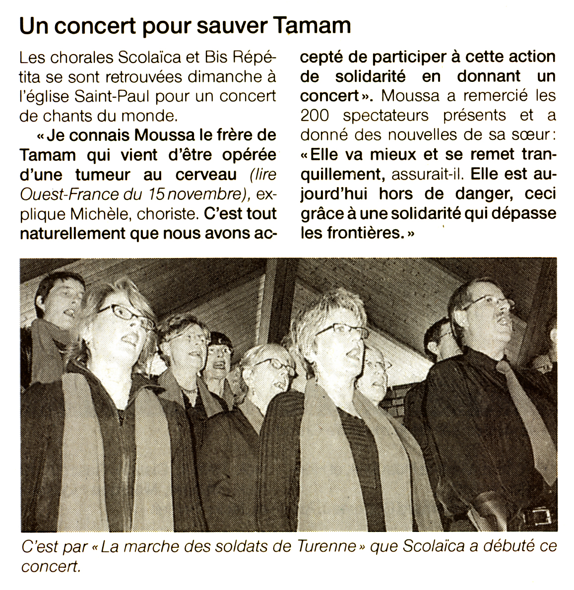 Ouest France n° 18906 du 20 novembre 2006