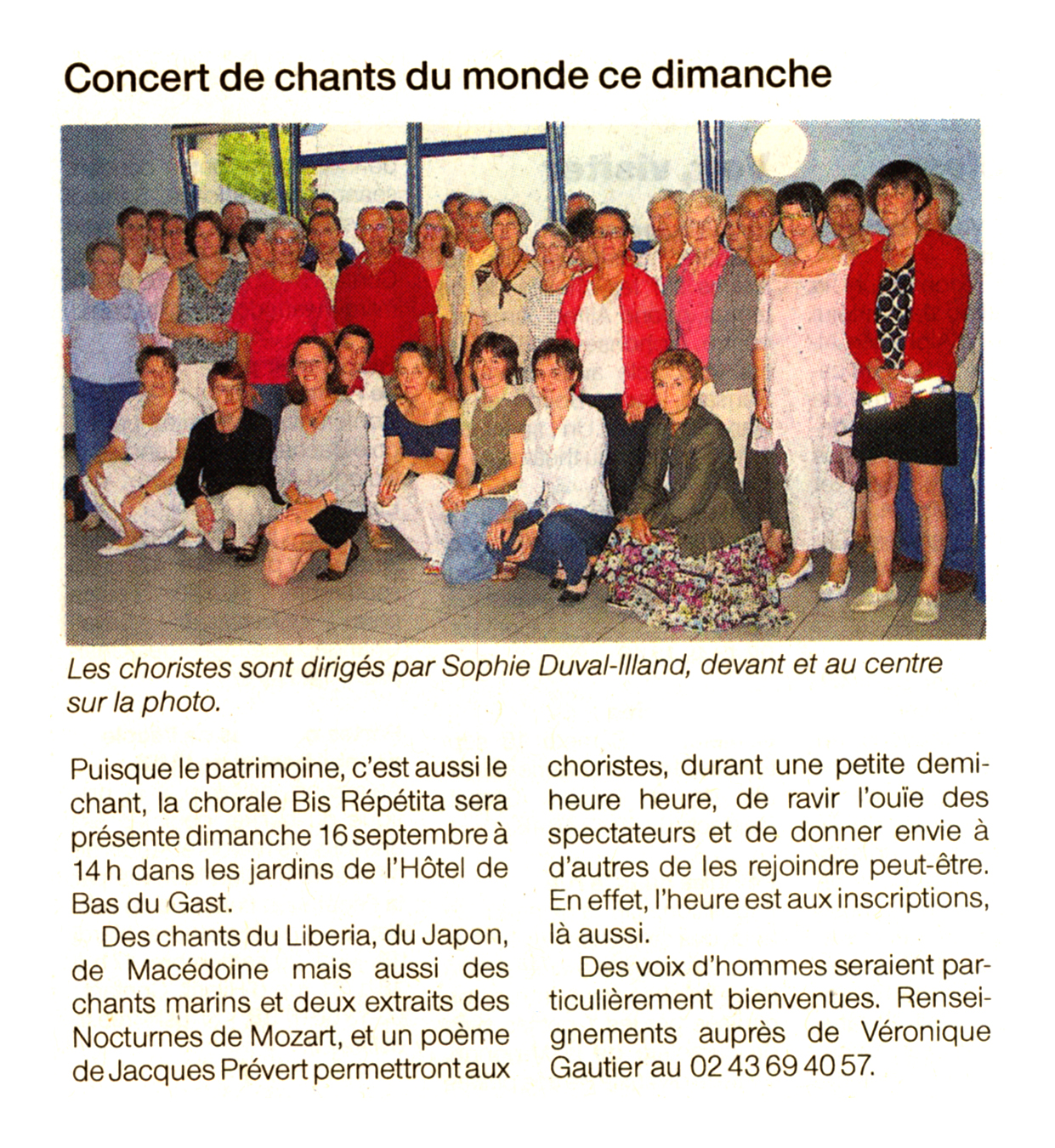 Ouest France N° 19160 du 15-16 septembre 2007