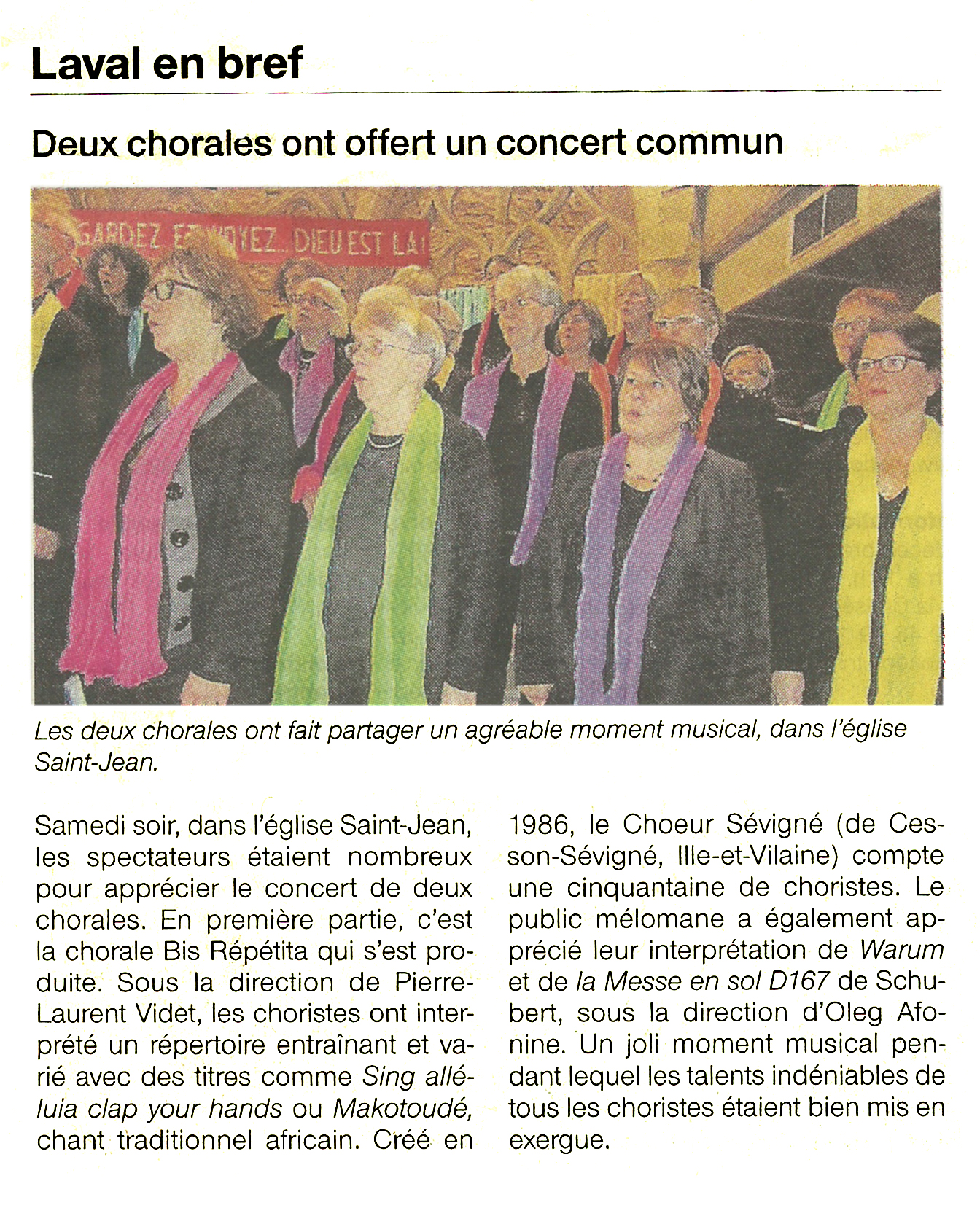 Ouest France n°21398 du 08 décembre 2014